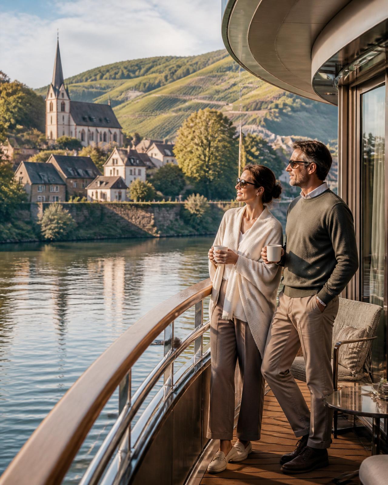 Europe from the quiet deck of a river ship